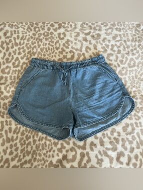 American Eagle Drawstring HR Denim Shorts, Size Medium